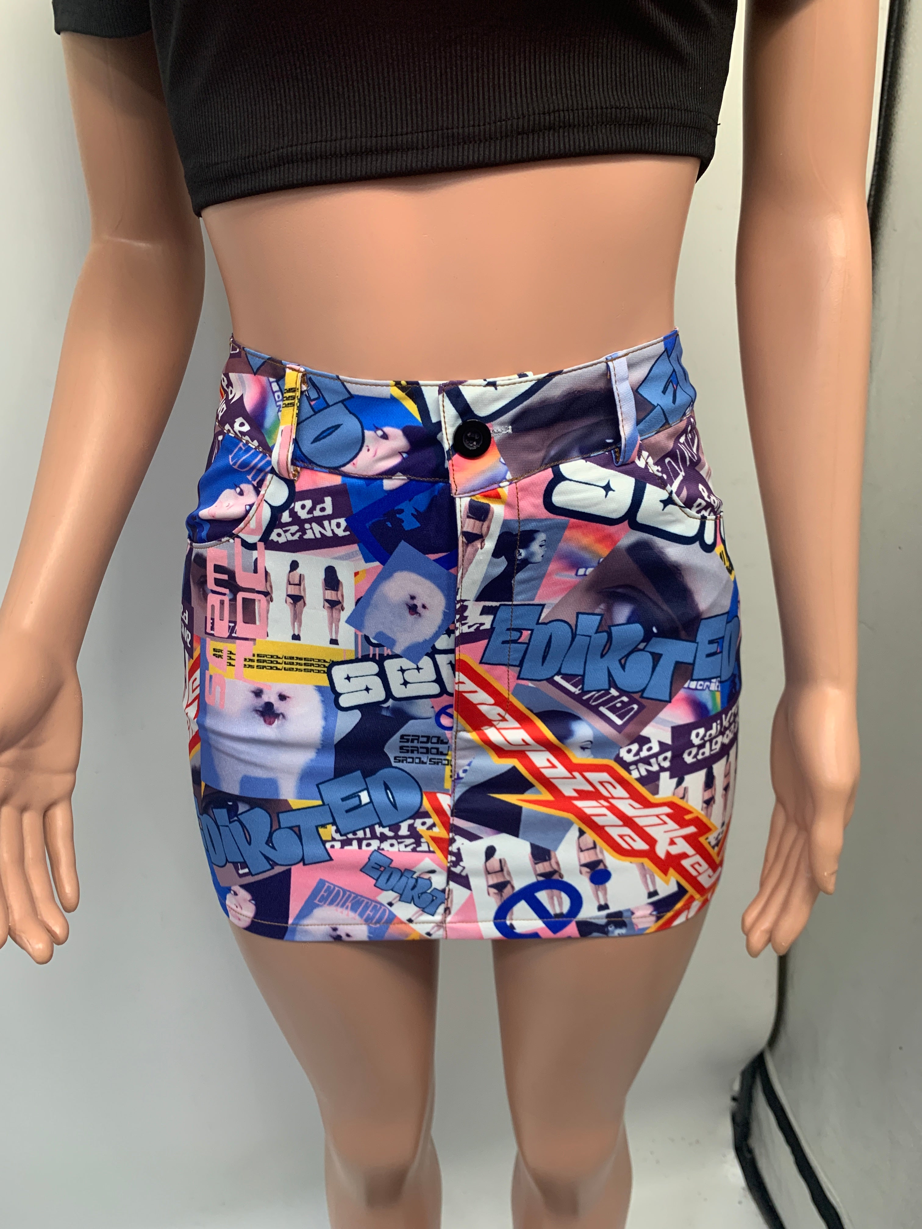Summer street poster print stylist skirt 8