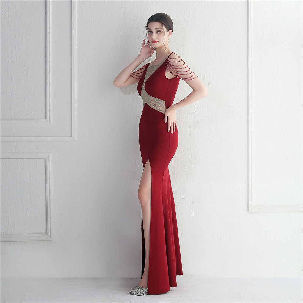 Beaded Gown Dinner Prom Long Evening Dress 8