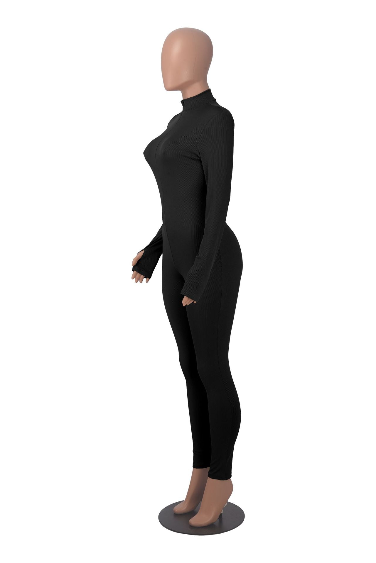 Women Fall Ribbed Zip Sport Jumpsuit 27