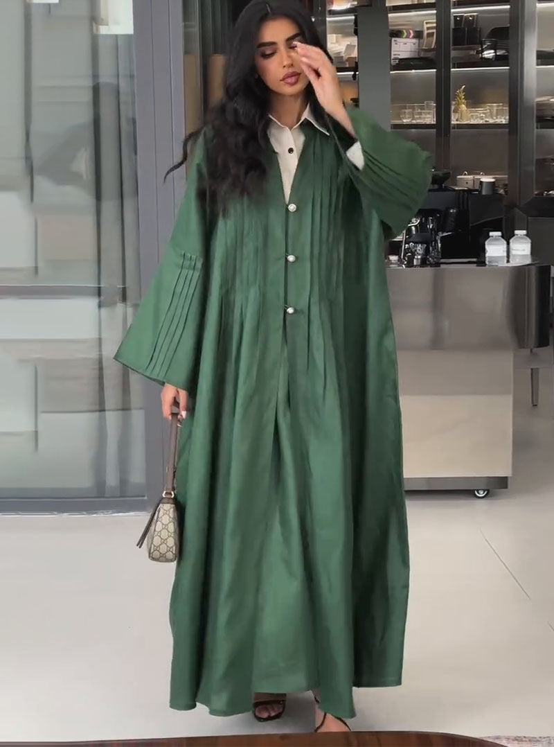 Chic Fashion Pleated Loose Long Shirt Coat 5