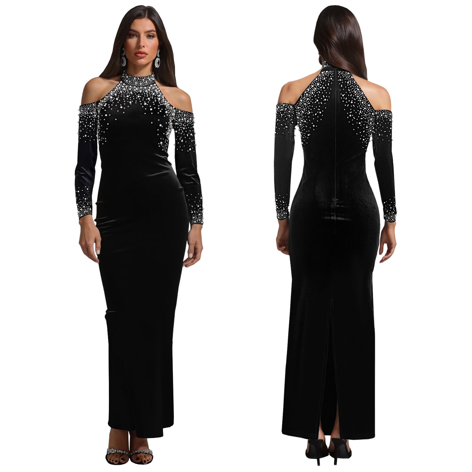 Women beaded bubble beads sexy dress 3