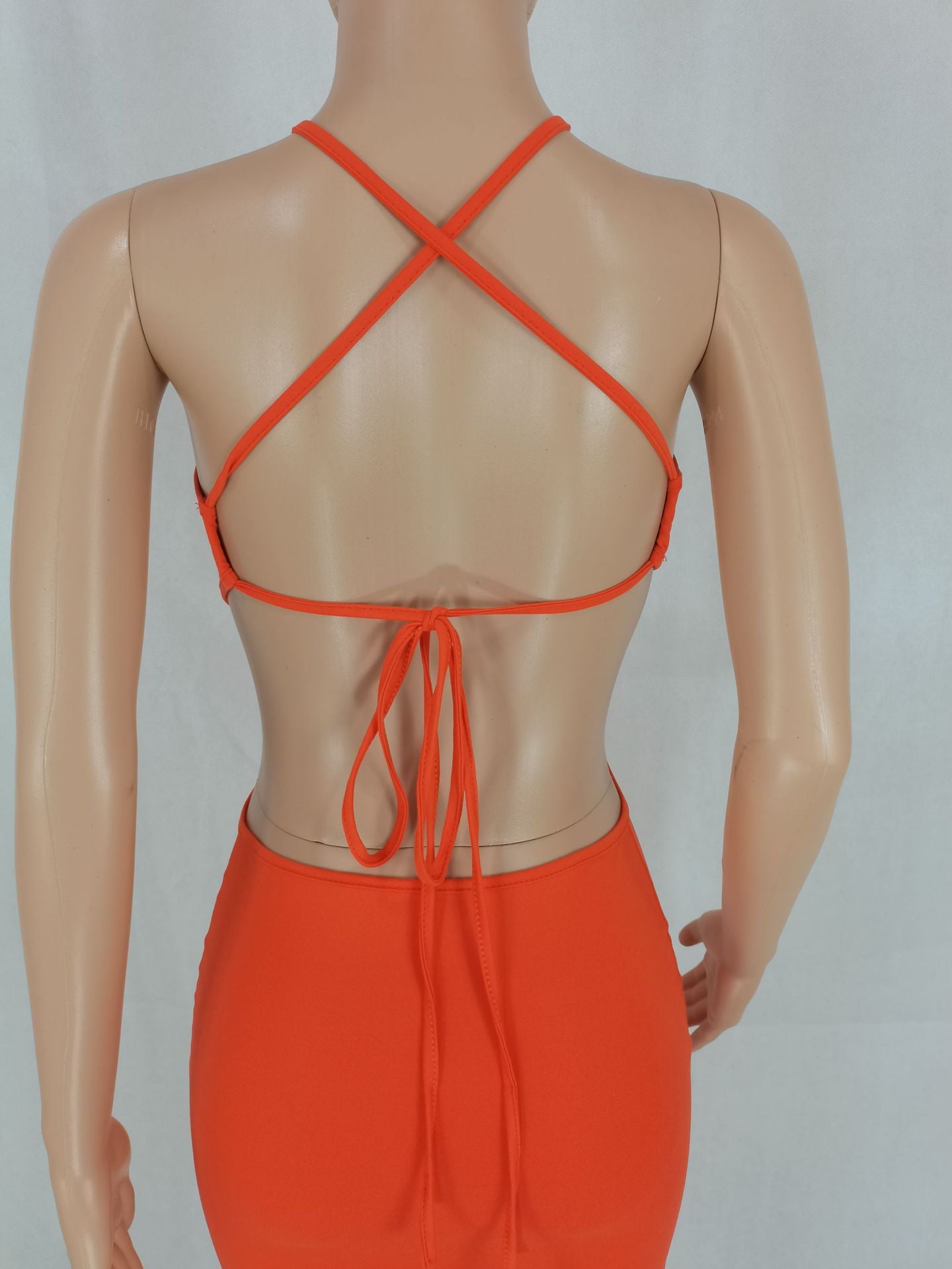 Women Sexy Cross Lace-Up Backless Dress 20
