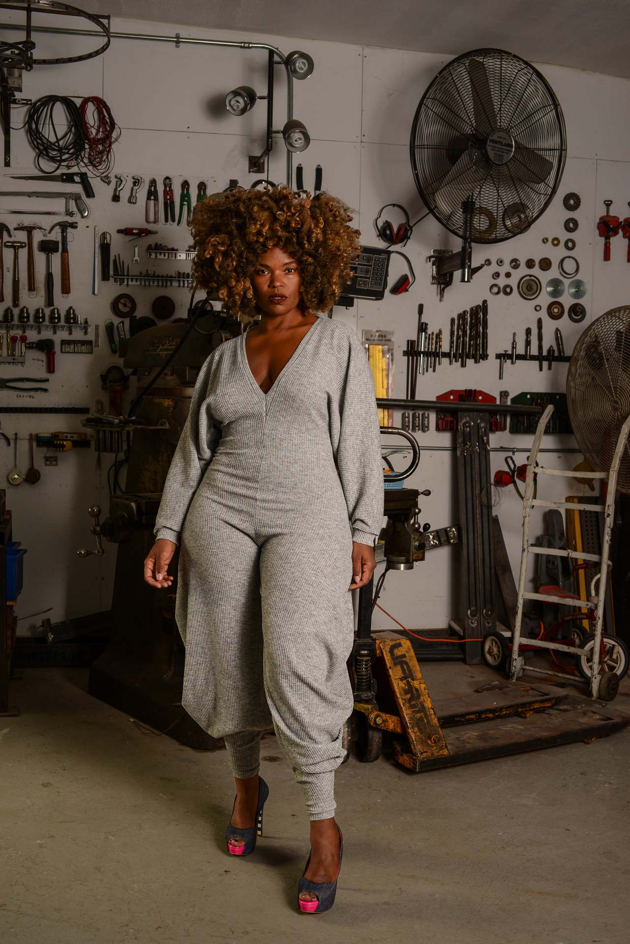 Women Ribbed Solid Patchwork Jumpsuit 3