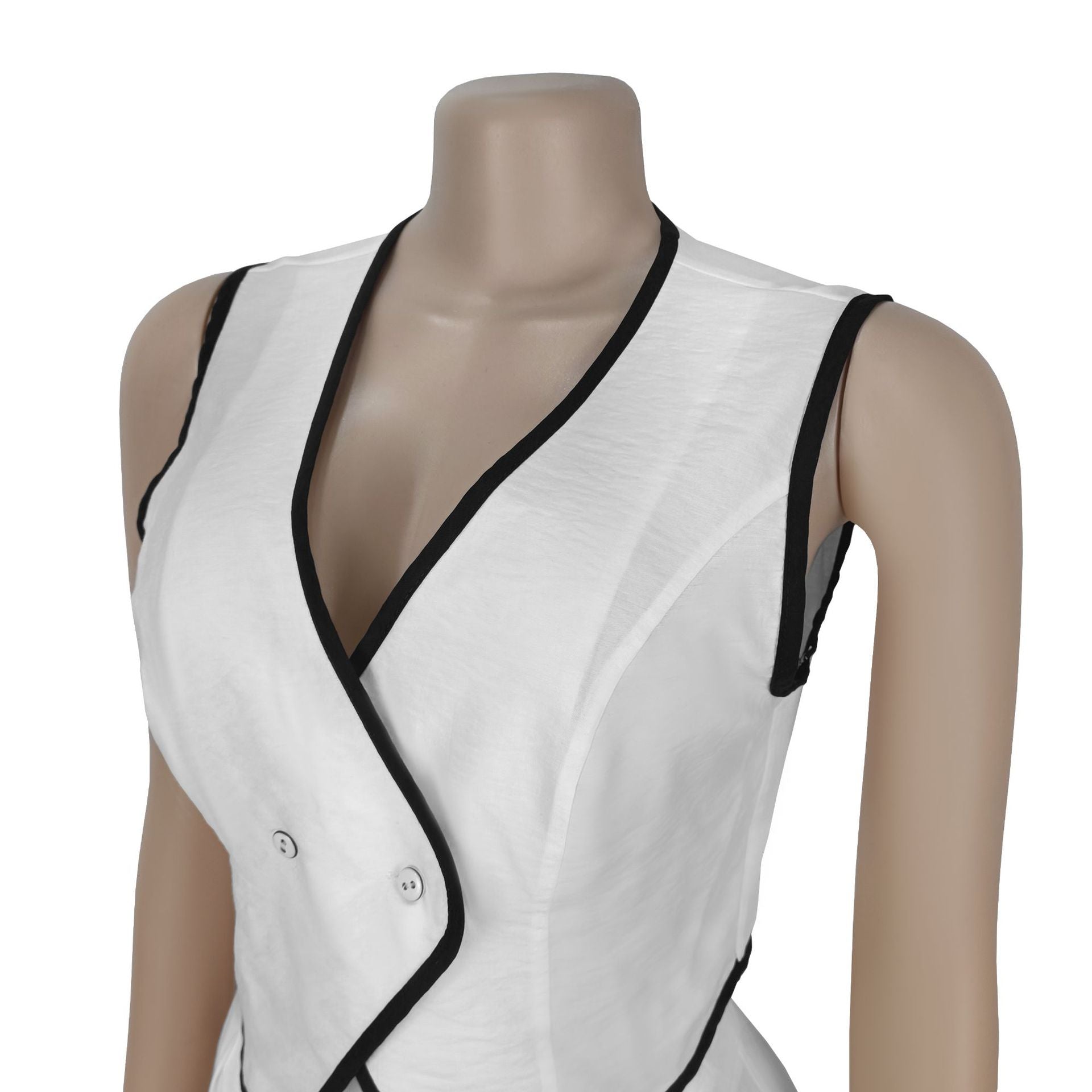 Women casual v-neck button top and trousers two-piece suit 16