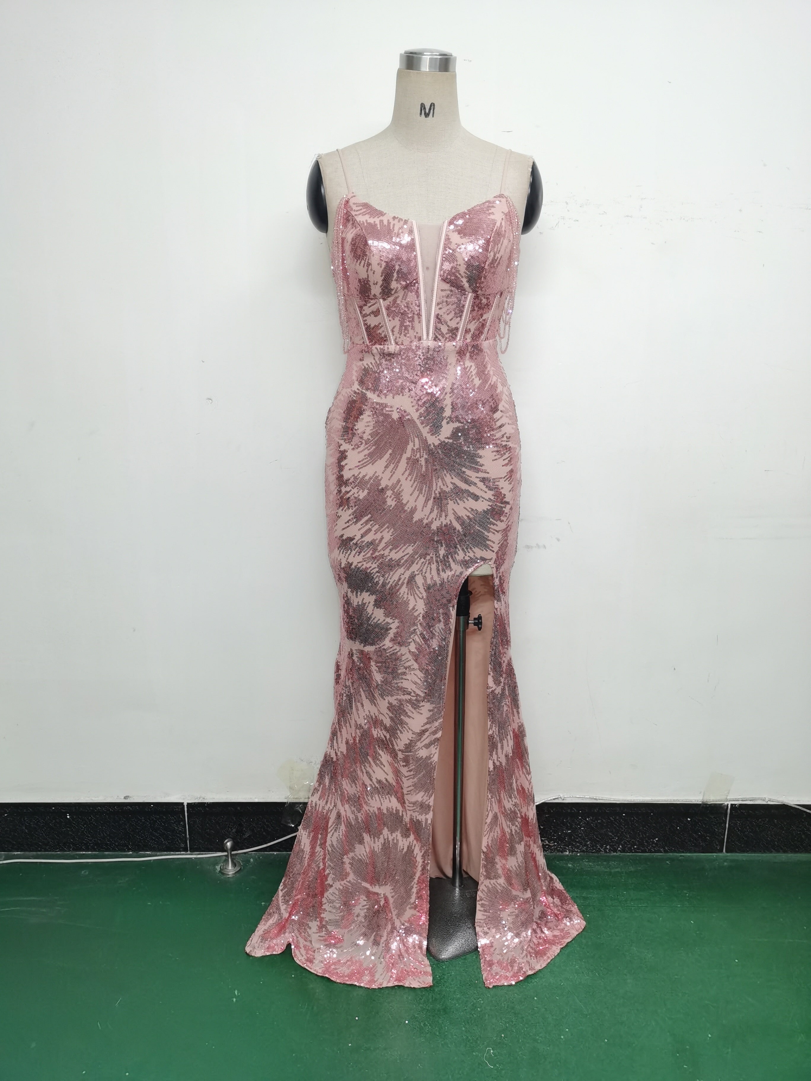 Women cross Lace-Up fishtail evening dress Formal Party evening dress 59