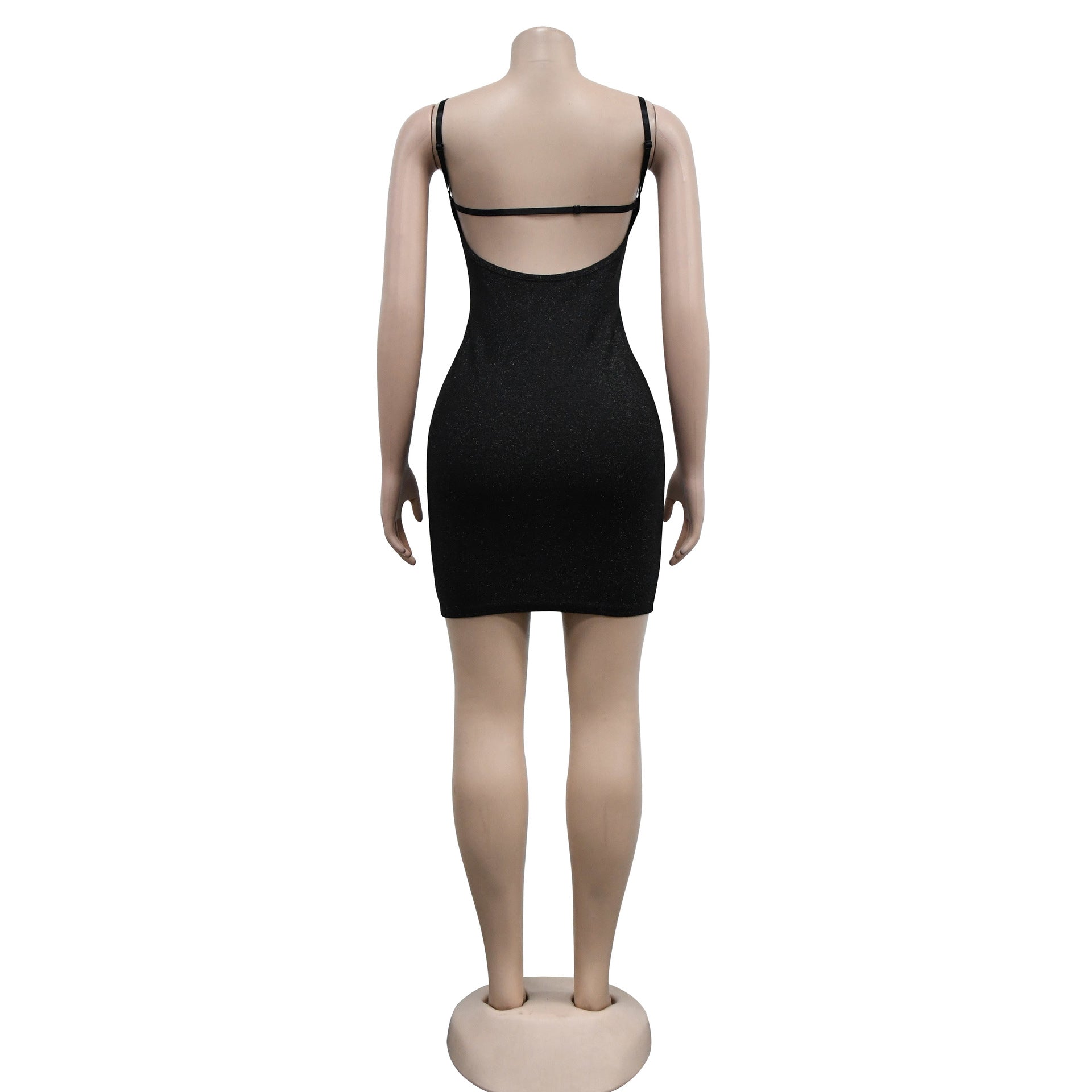 Fashion Ladies Solid Color Sleeveless Skirt Floral Mesh Strap Dress 15