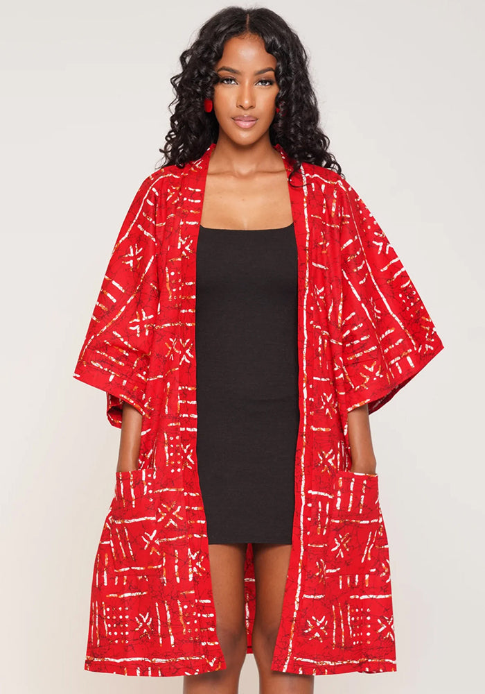 Women three-quarter sleeve printed jacket