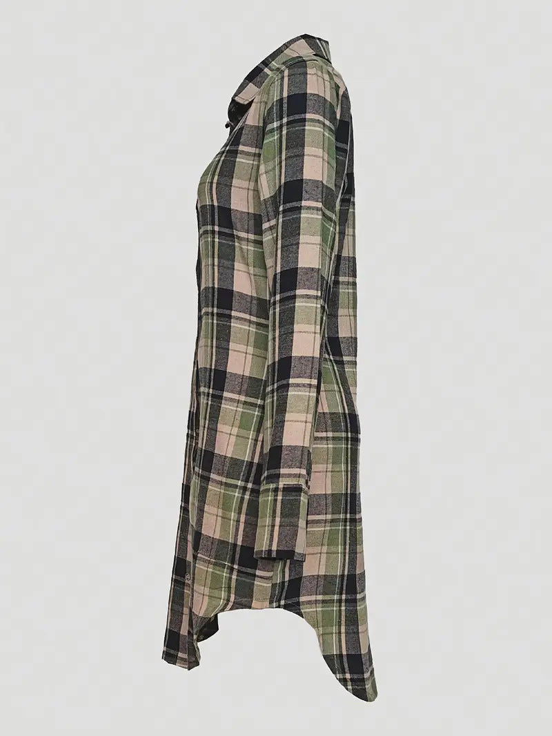 Women Plaid Casual Dress 5