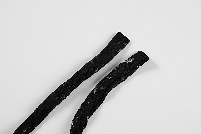 Summer Women's Sexy Fashion Halter Neck Lace-Trimmed Slit Slim Dress 11