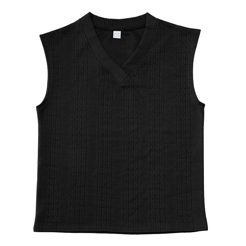 Men's Summer Loose Sleeveless T-Shirt Shorts Men's Summer Casual Jacquard Knitting Set 37