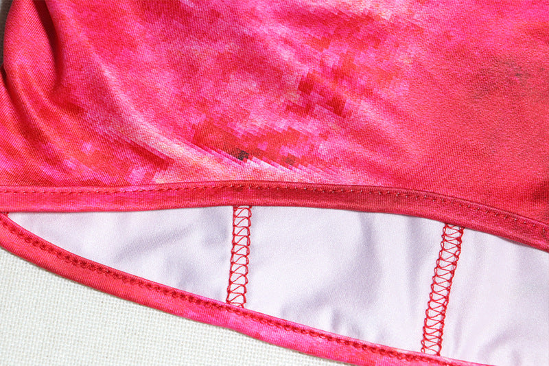 Summer Fashion Women's Sexy Printed Strapless Vest Skirt Trendy Two Piece Set 14