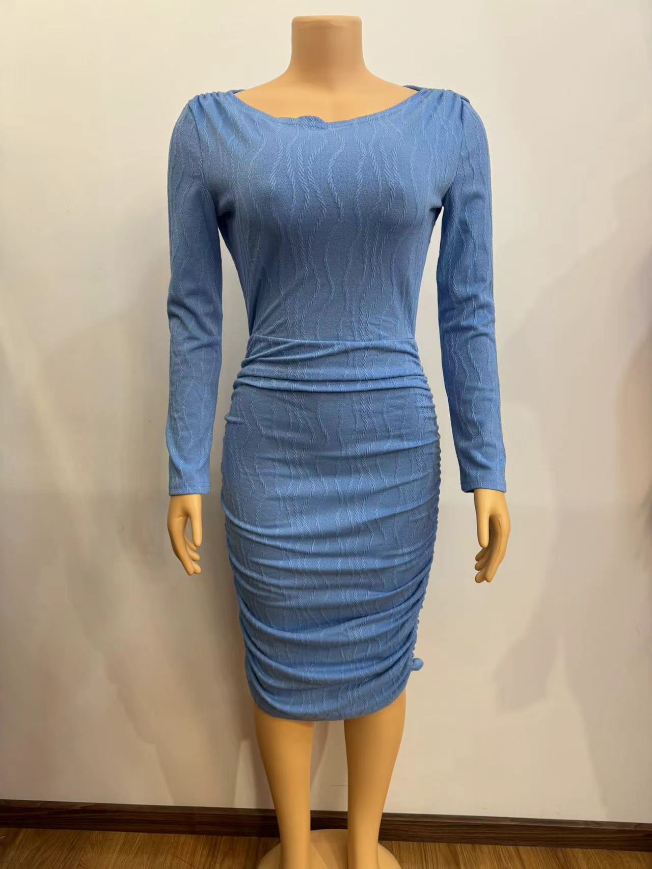 Women Long Sleeve Backless Midi Bodycon Dress 4
