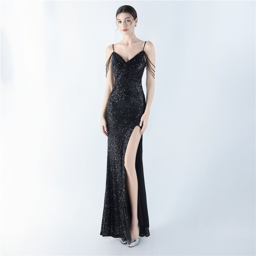 Sexy Strap Beaded Evening Dress 8