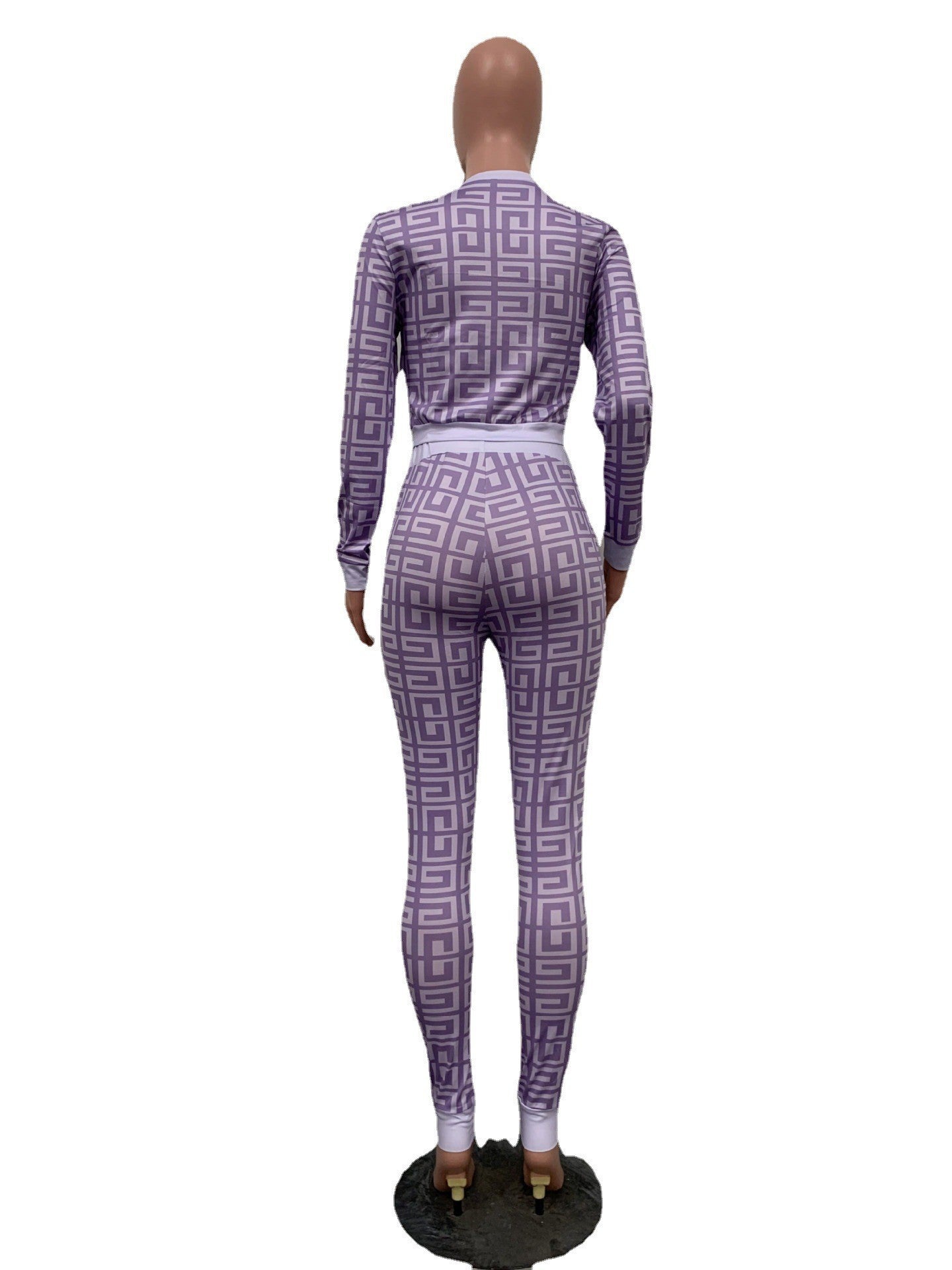 Autumn and winter women's fashion trend digital high-definition printing sexy two-piece set 9