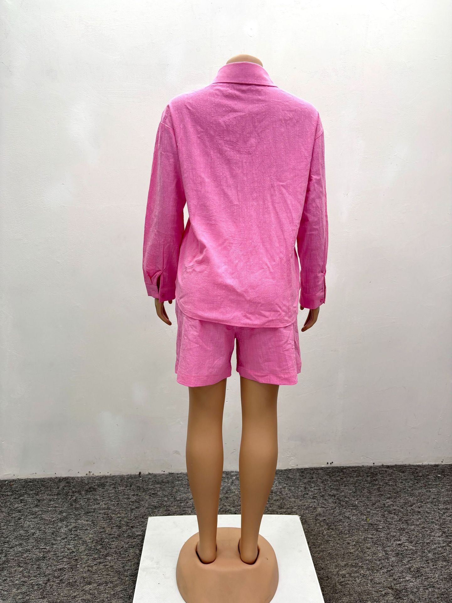 Plus Size Women Africa Spring Summer Casual Shirt and Shorts Two-Piece Set 7