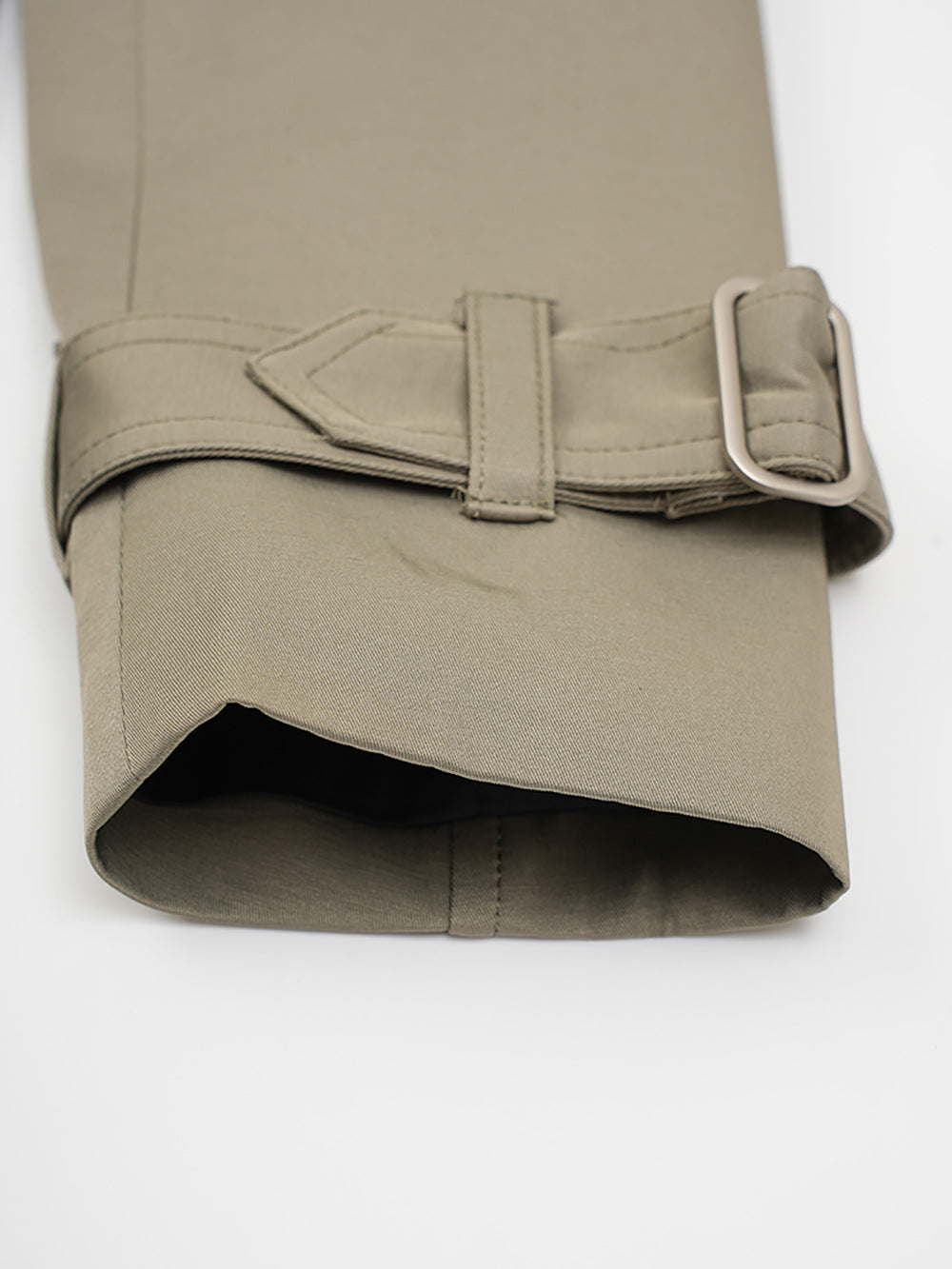 Women Fashion Contrast Patchwork Lace-Up Coat Windbreaker 13