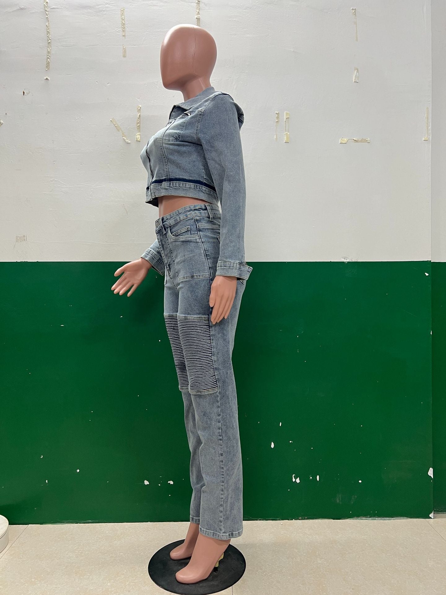 Women Stretch Long-Sleeved Top and Two-Piece Pants 6