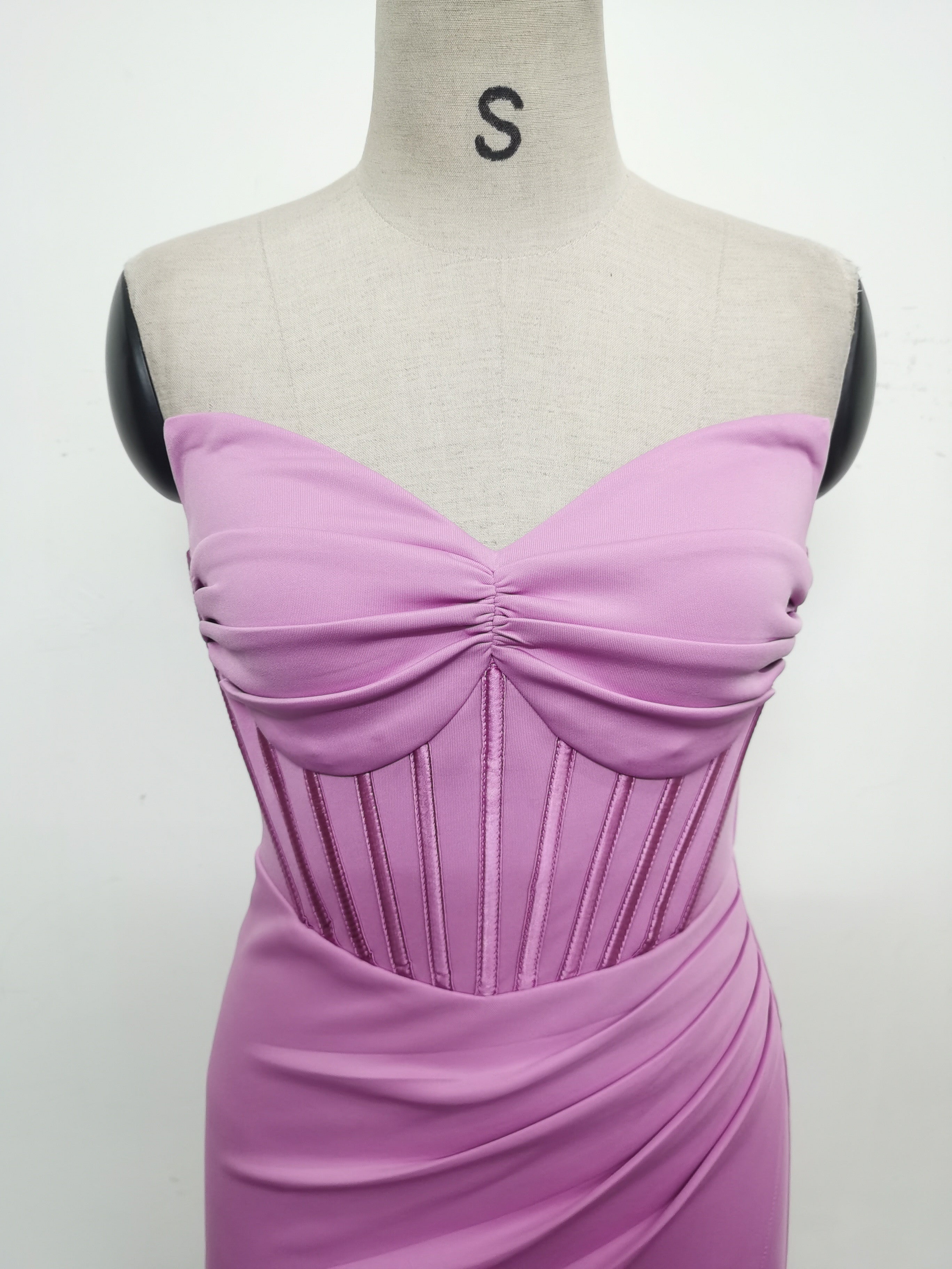 Women Fishbone Vest Off Shoulder Evening Dress 32