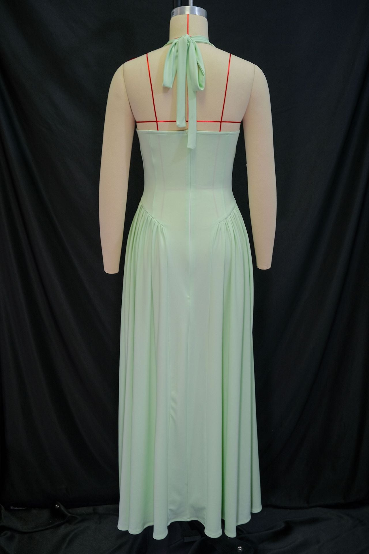 Women Summer Halter Neck V-Neck Floral Dress 4