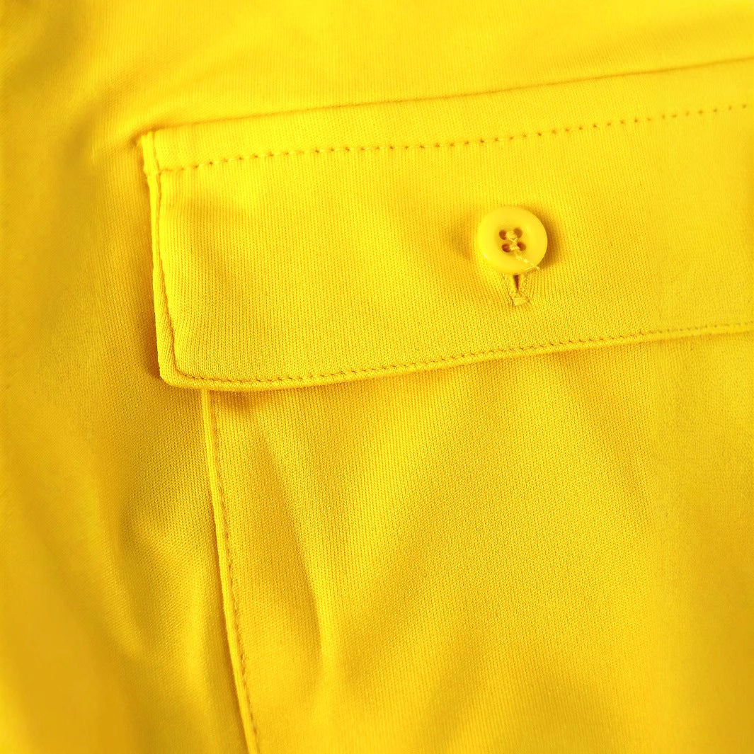 Sexy Cargo Style Women's Slim Waist Short Sleeve Turndown Collar High Waist Drawstring Jumpsuit 5