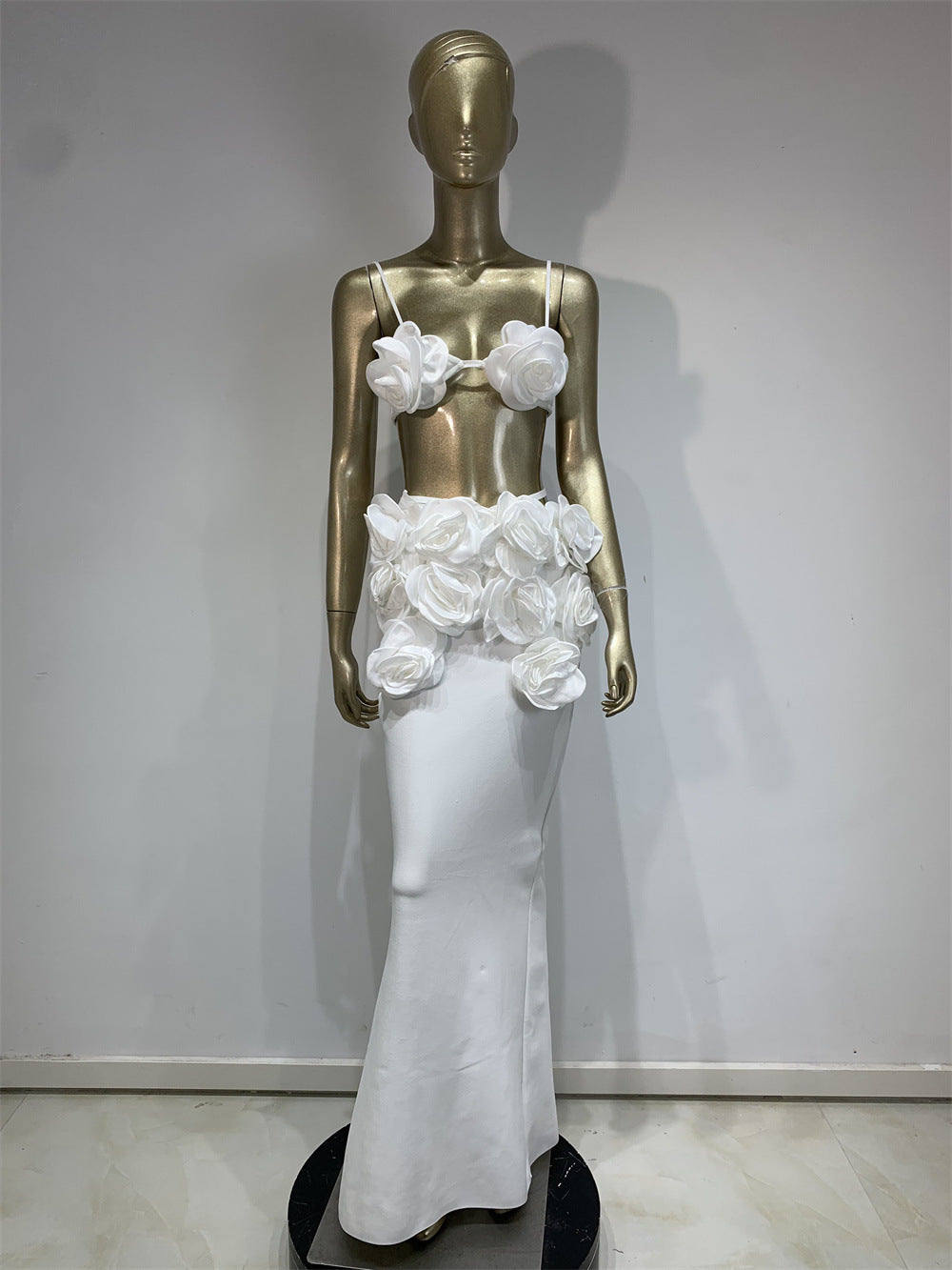 Floral Bustier Top & Long Skirt Beach Party Outfit 27