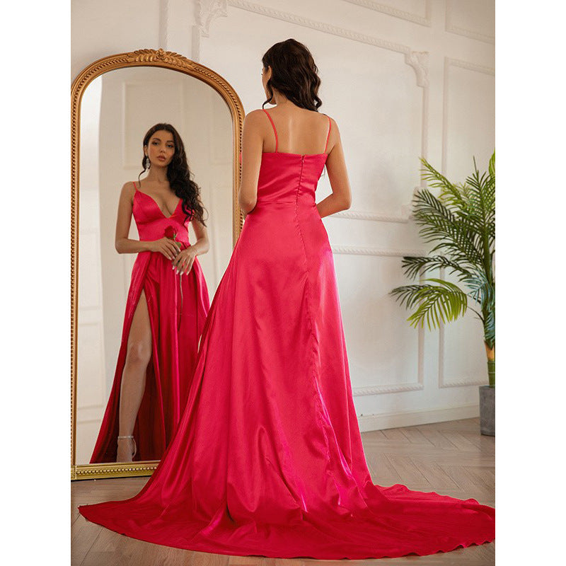 Women Sexy Strapless Slit Formal Party Evening Dress（Processing time need 3-6 days） 3