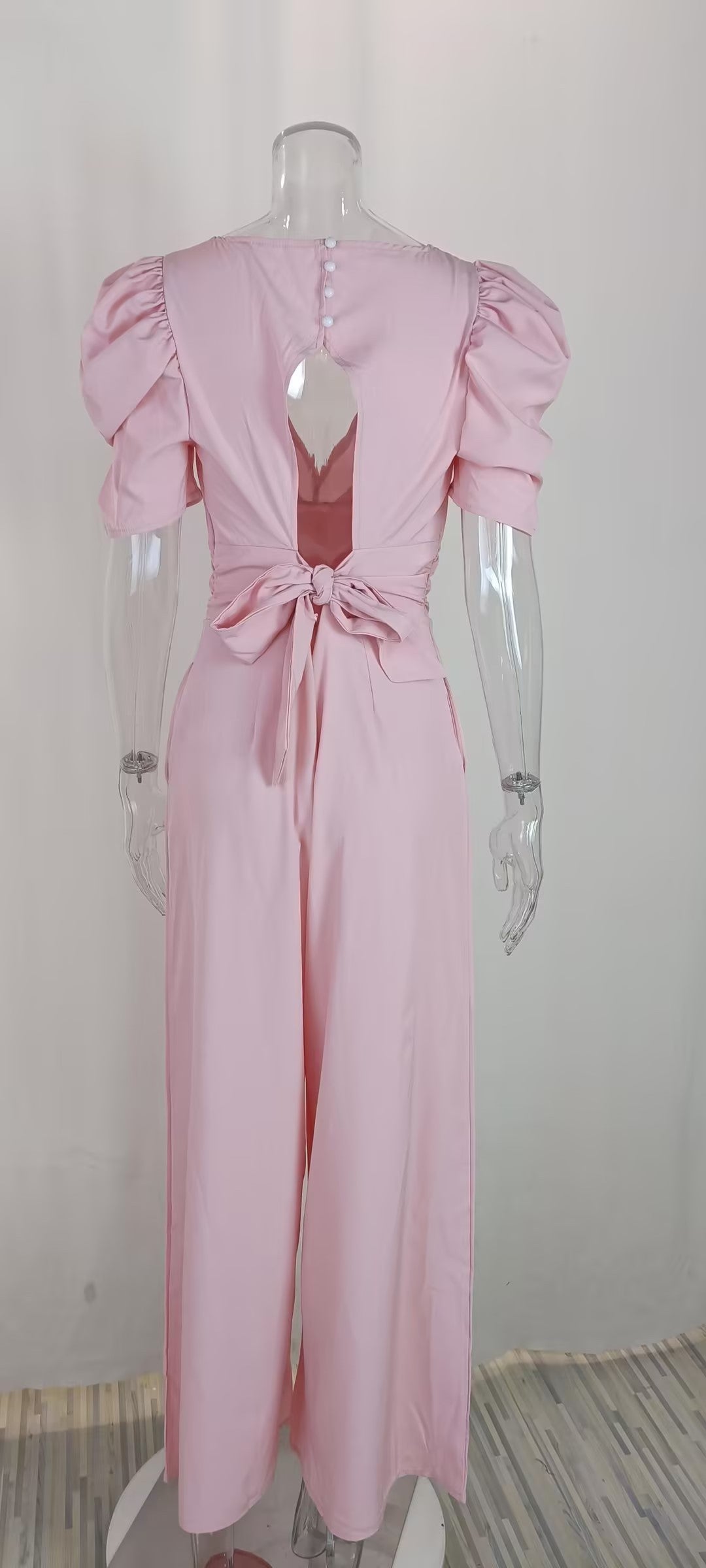 Women Short Sleeve Wide Leg Jumpsuit 19