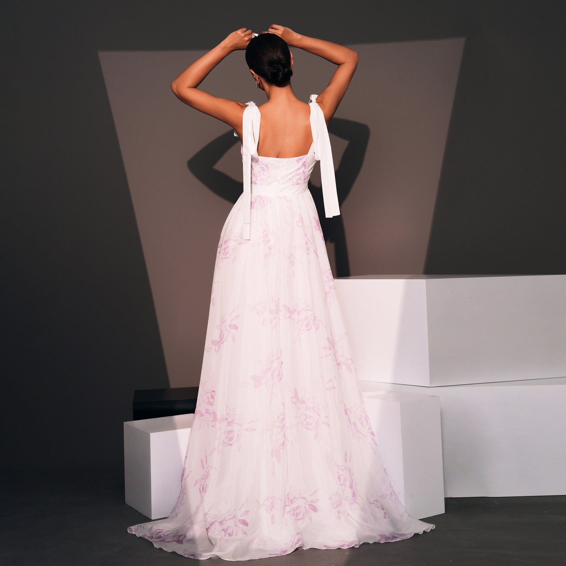 Women strap Formal Party Printed Evening Dress 4