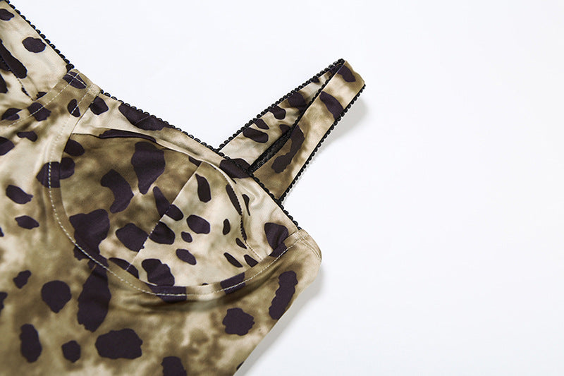 Women's Spring Strap Leopard Print Bodycon Dress 13