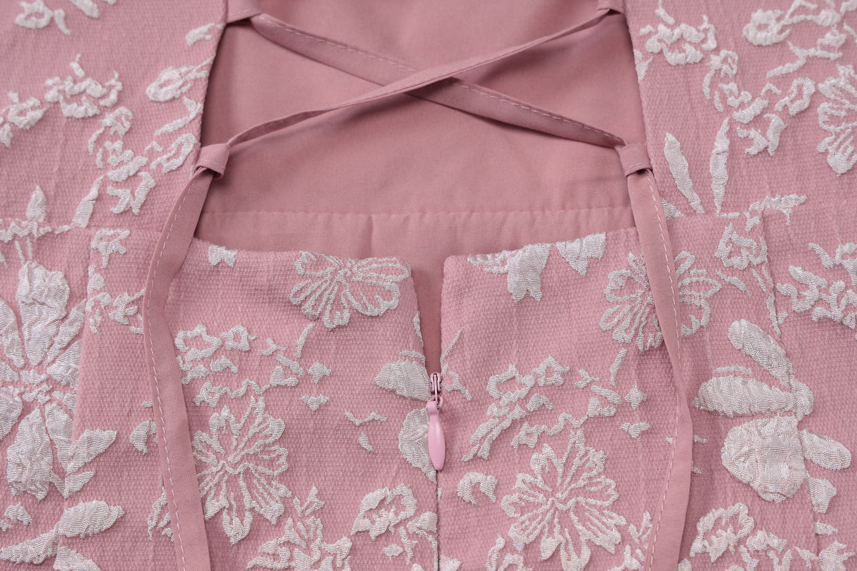 Women floral hollow Lace-Up Mini Strap Dress 14