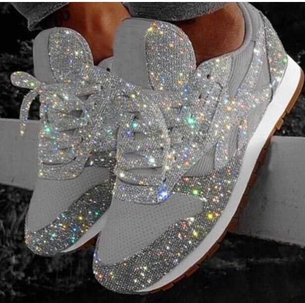 Women Sports Casual Sequin Platform Shoe 6