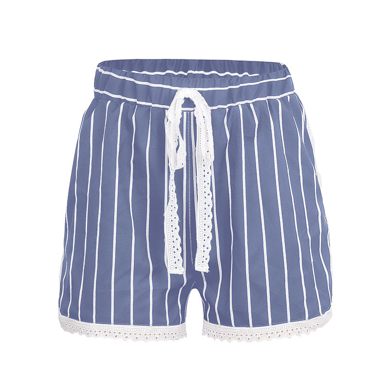 Summer Stripes Printed Strap Pajamas Two-Piece Home Clothes Set 31