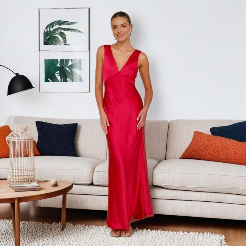 Women Solid Holidays party dress 3