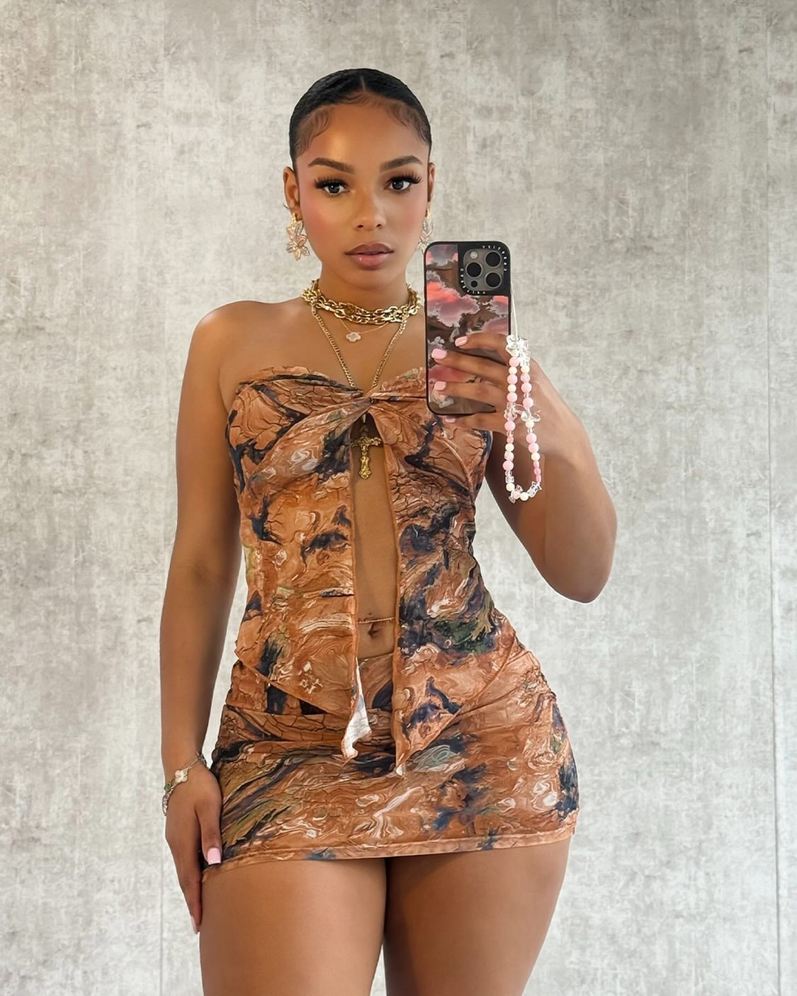 Women Mesh Floral Pleated Sexy Split Strapless Strapless Dress