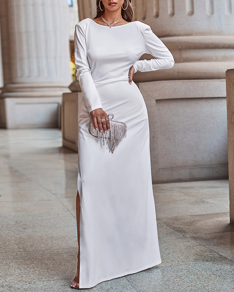 Women hollow slit dress 6