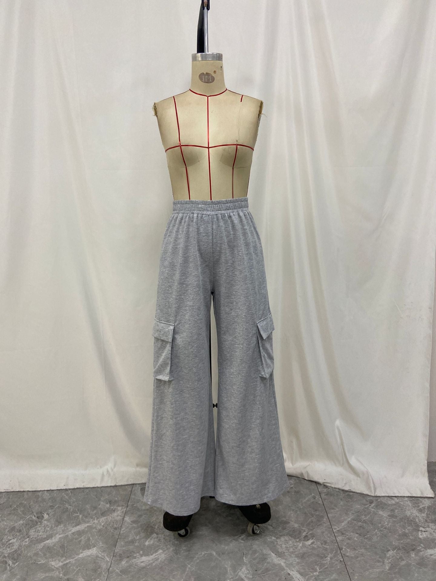 Women Trousers Fashionable High Waisted Wide Leg Pants Casual Sweatpants 4