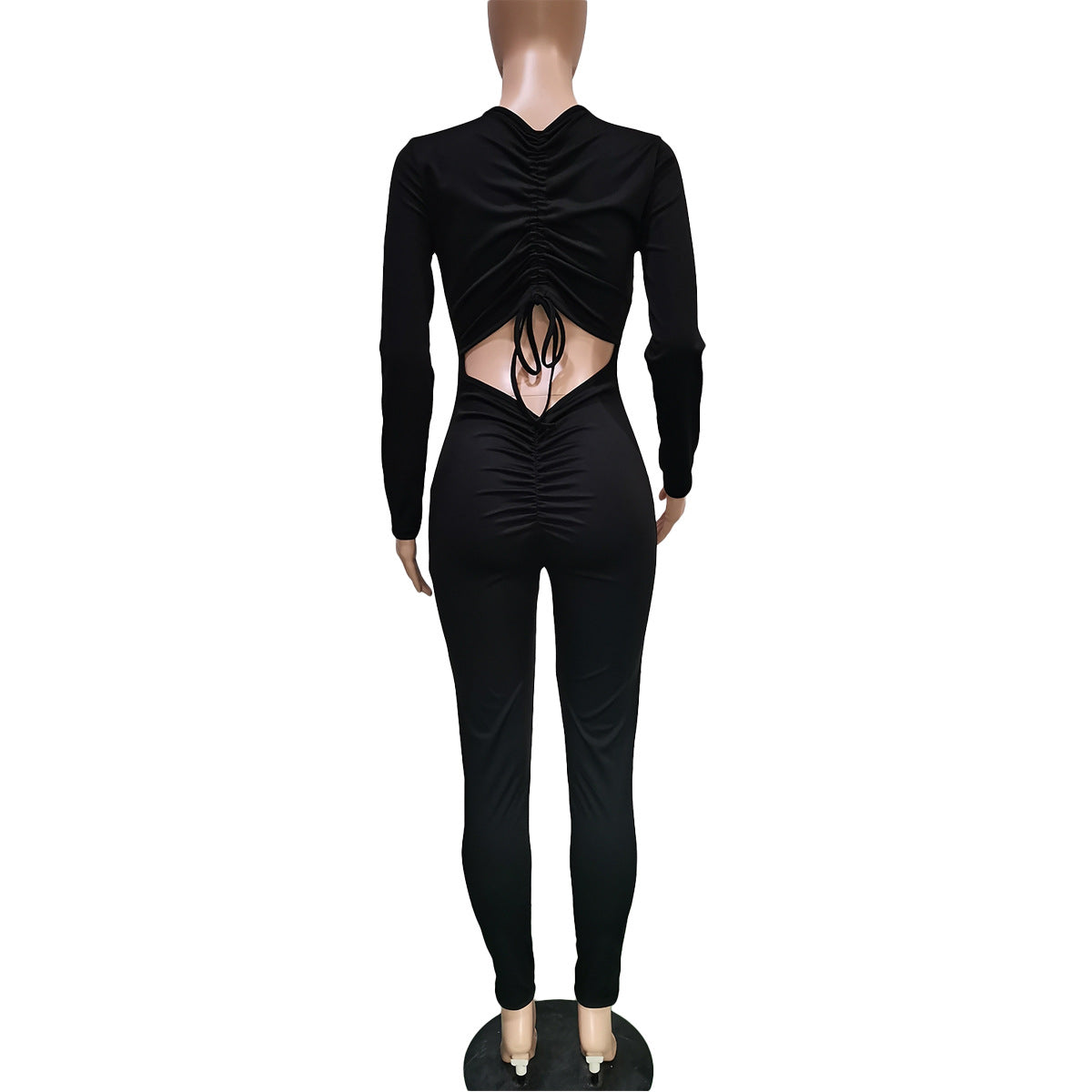 Women's Back Drawstring Scrunch Butt Sexy Jumpsuit 26