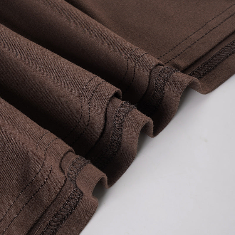 Women American-Style V-Neck Ethnic Ribbon Contrast Color Patchwork irregular pleated Halter Neck dress 18