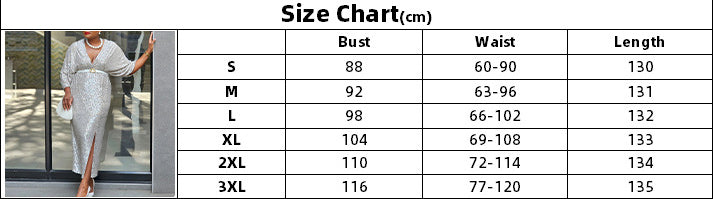 Fashion African Women's Chic V Neck Sexy Slim Sequin Plus Size Evening Dress 10