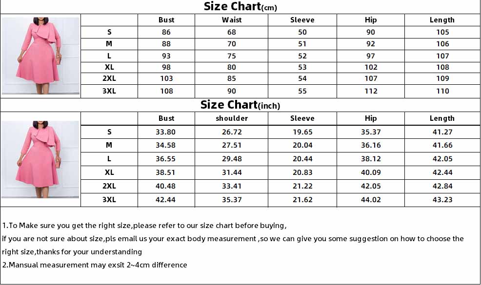 Women Fall/Winter Round Neck Solid Ruffles Long Sleeve Dress 9