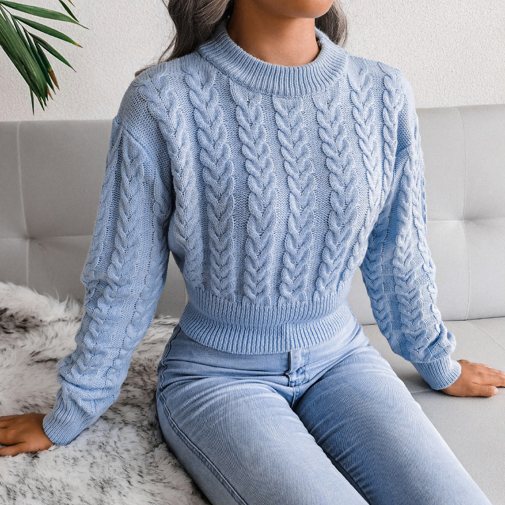 Women Autumn and Winter Twist Long Sleeve Sweater 5