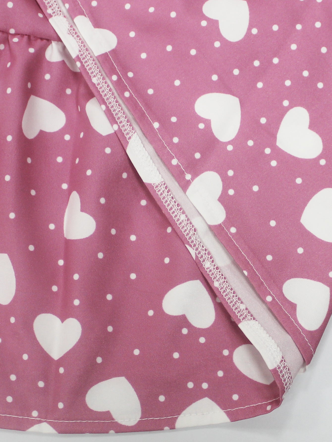 Women's Plus-Size Fashion Elegant Round-Neck Belted Heart Print Flying Sleeves Dress 11