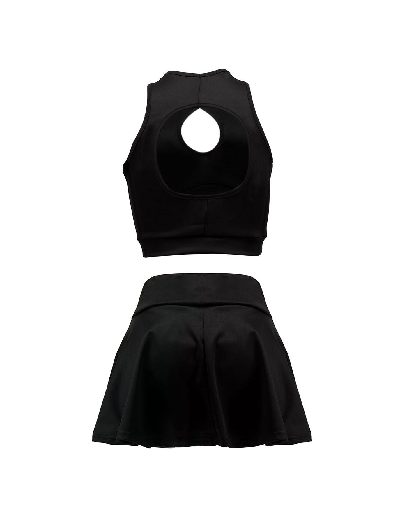 Women Summer Halter Neck Backless Top + Skirt Two-piece Set 6