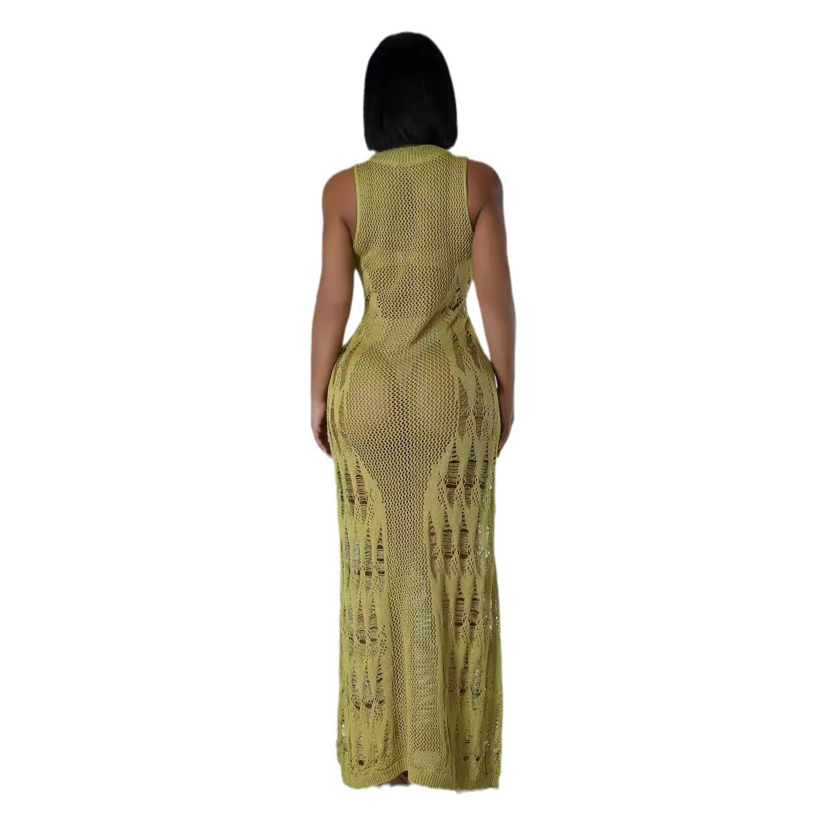 Women Dress Sun Protection Shirt Beach Long Dress Knitting Dress 38