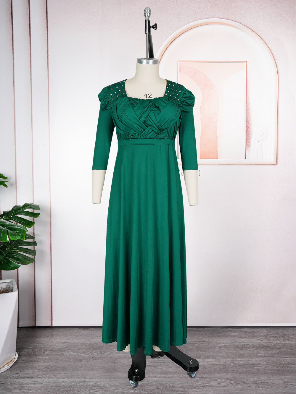 Plus-size African Women beaded dress 6