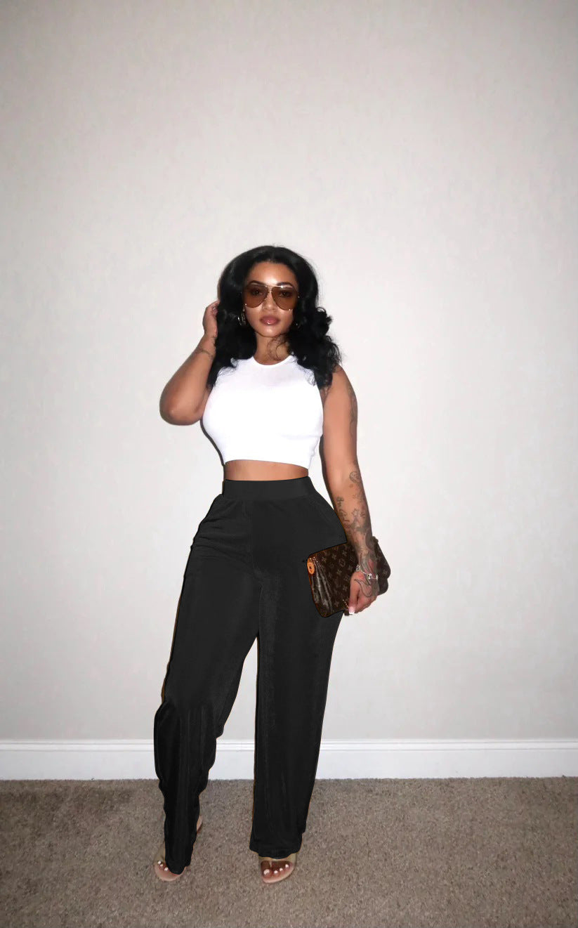 Women's Casual Flannel Wide Leg Pants