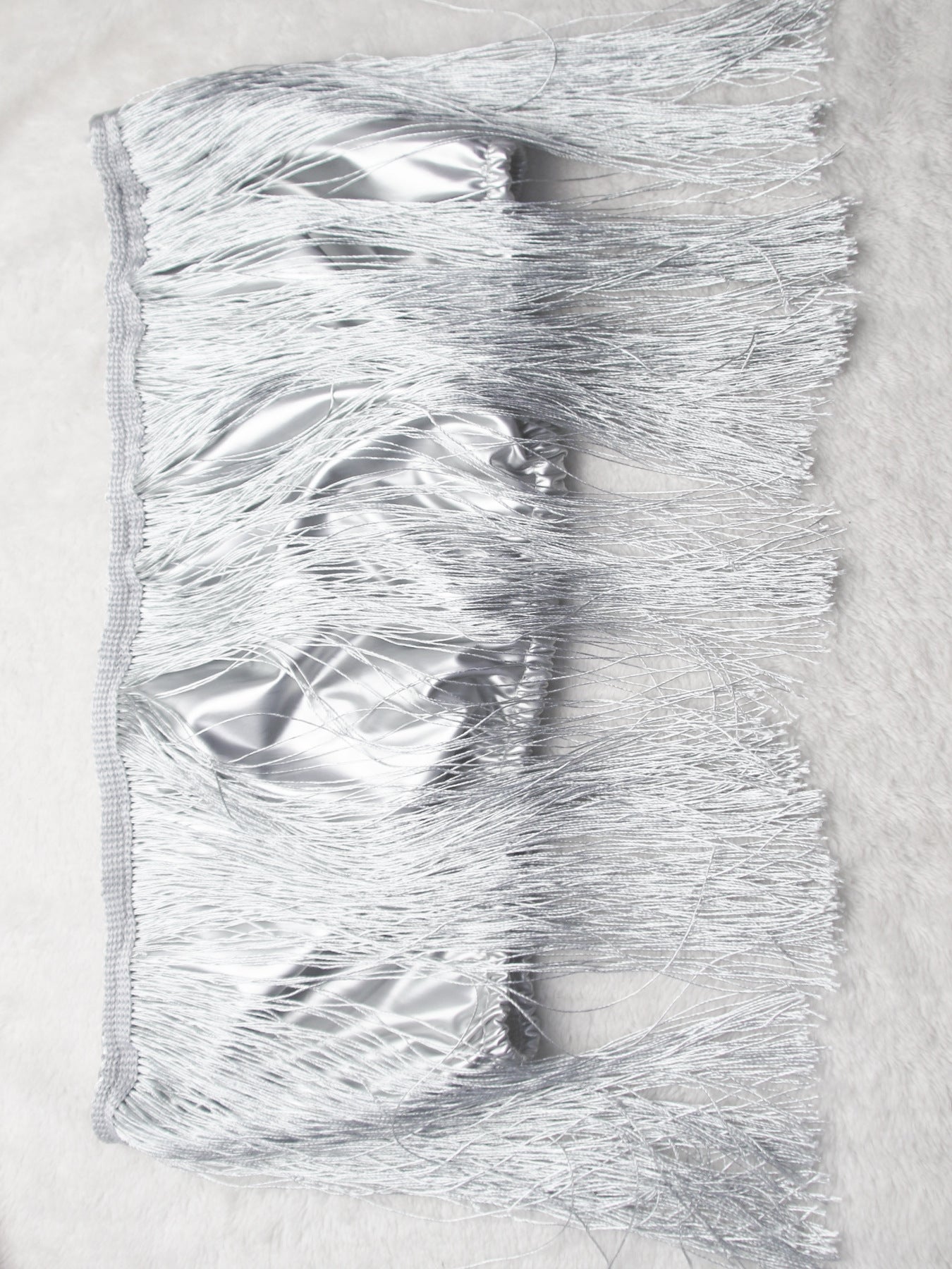 Sexy Strapless hollow tassel vest high waist Tight Fitting pants stretch leather two-piece set 15