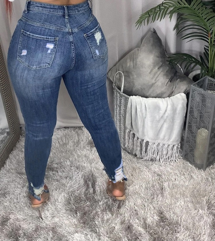 High Waist Stretch Slim Tight Denim Pants 6