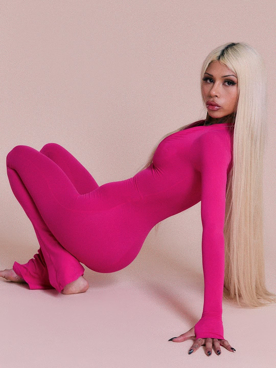 Women Half-Zip Long-Sleeved Sexy Jumpsuit 4