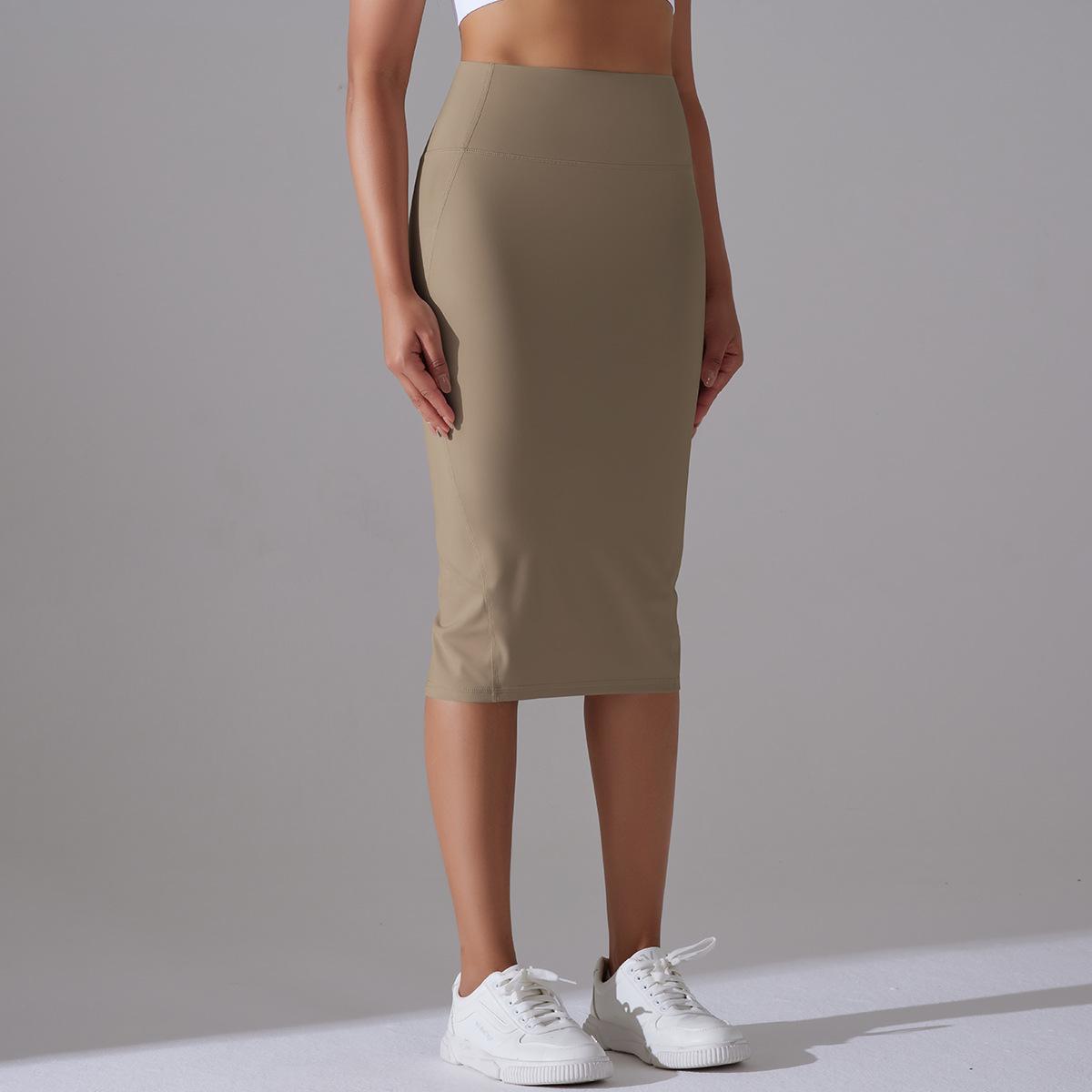 Women High Waist Stretch Slit Sports Skirt 49